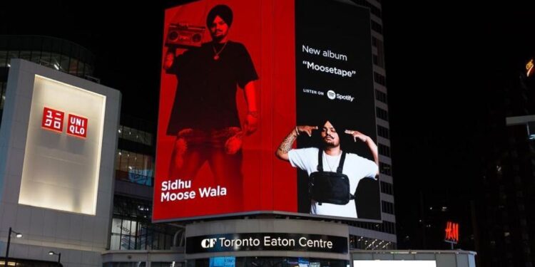 Sidhu Moose Wala’s Moosetape Made it to the Spotify Billboard in Toronto!